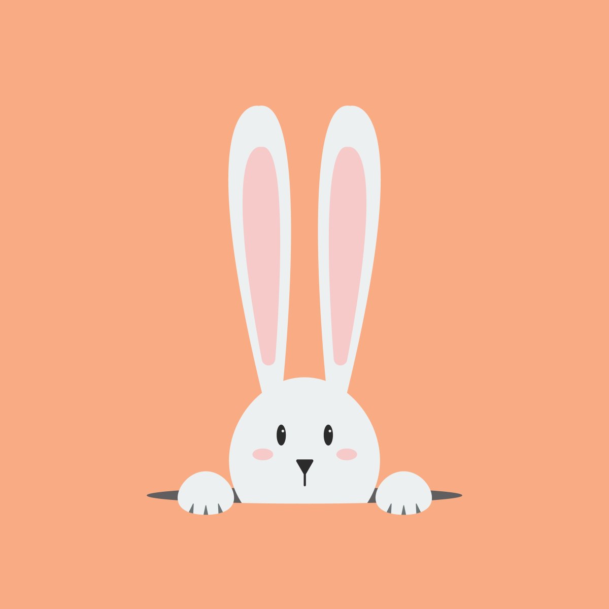 Зайчик выглядывает