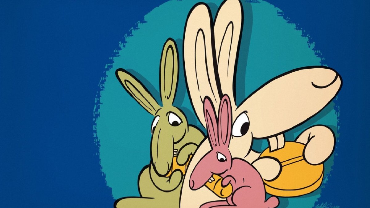 Кролик на ярком фоне