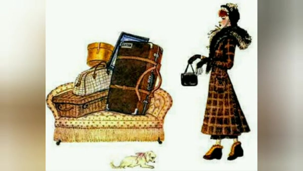 Раскраска багаж Маршак