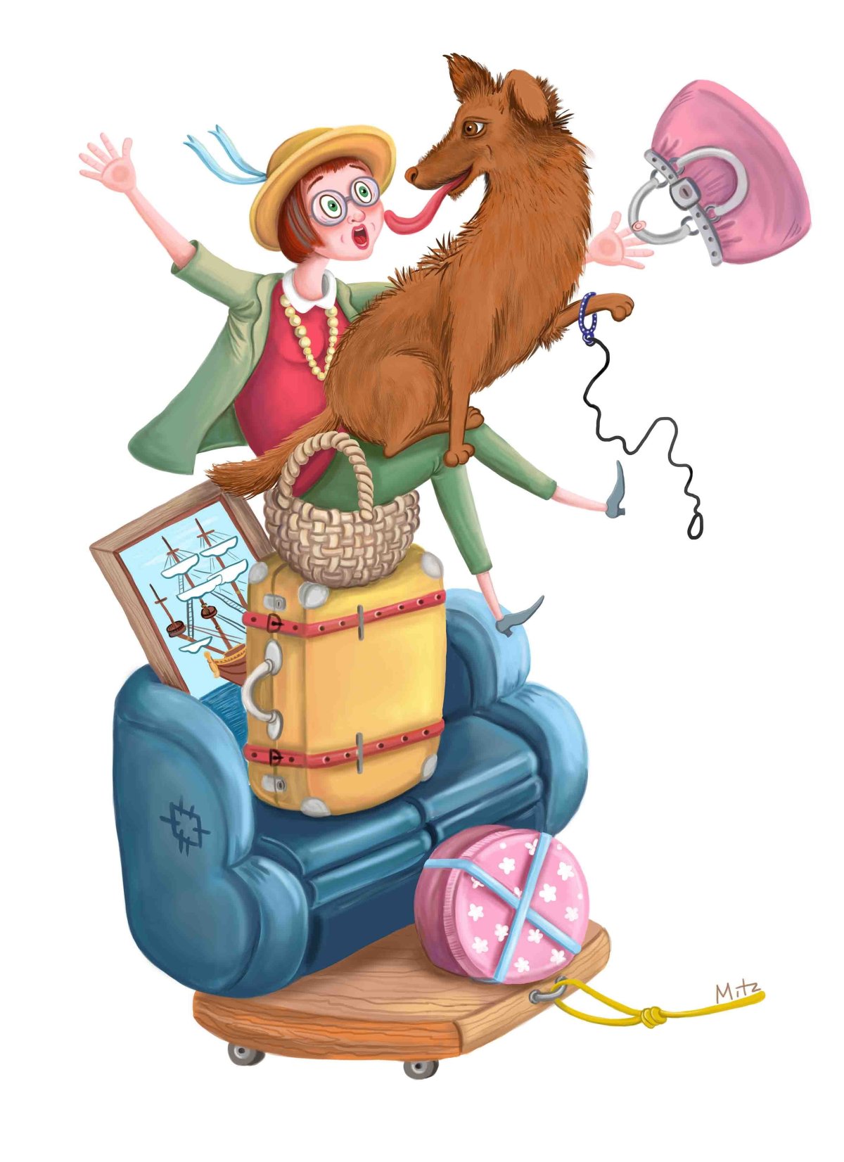 Багаж Маршак иллюстрации Графика