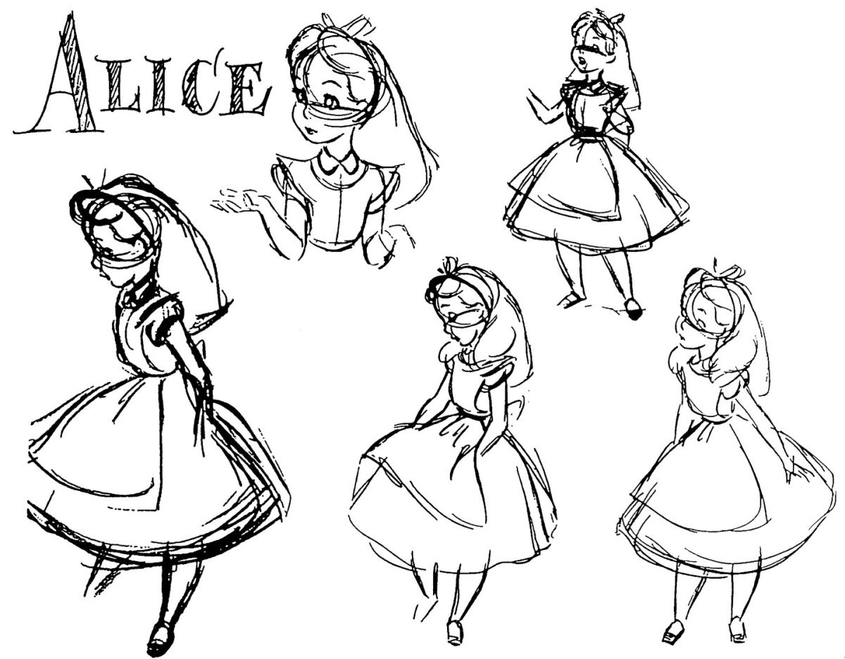 Алиса в Зазеркалье раскраска