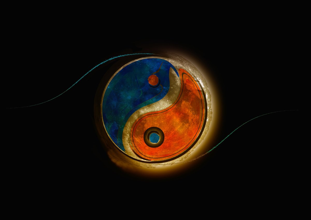 Инь Янь красный зеленый