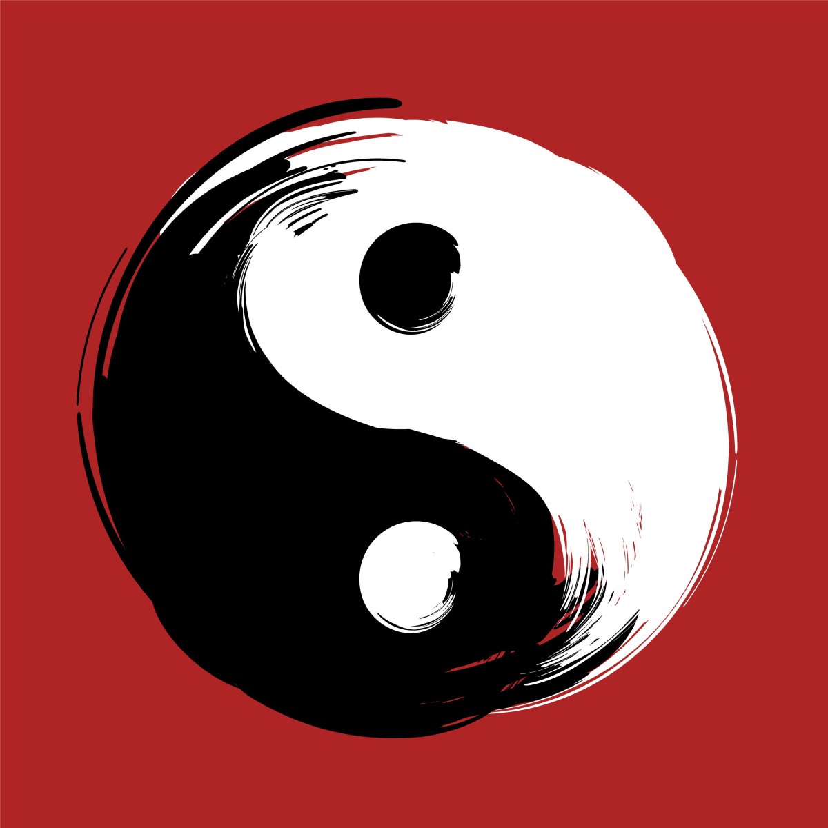 Инь Янь черно красный