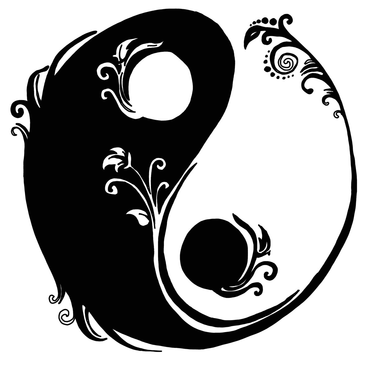 Трафарет Инь Янь