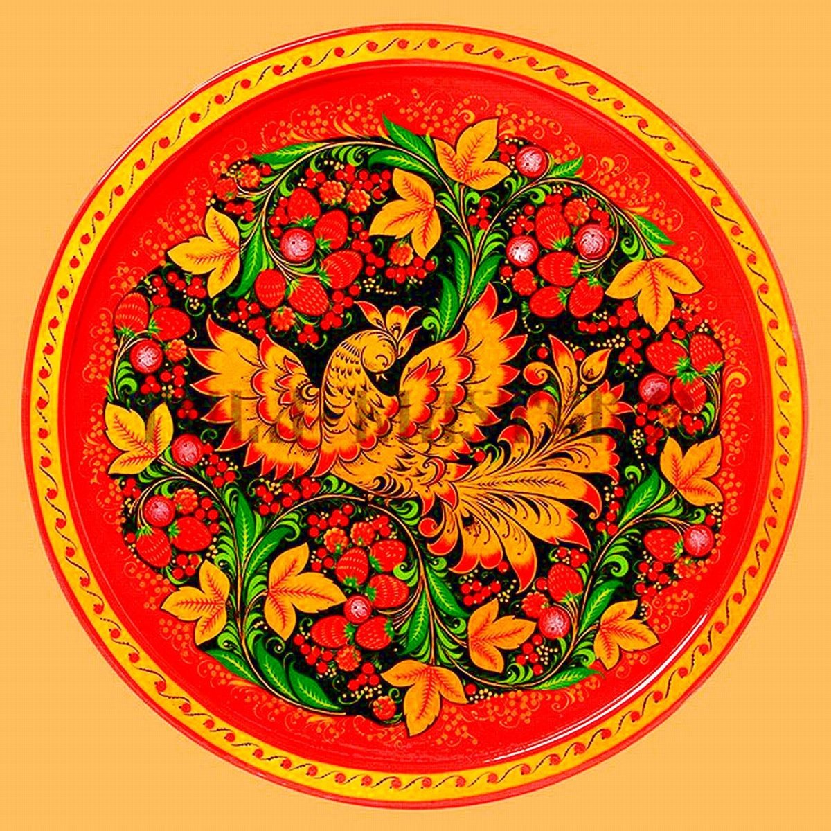 Хохлома на черном фоне