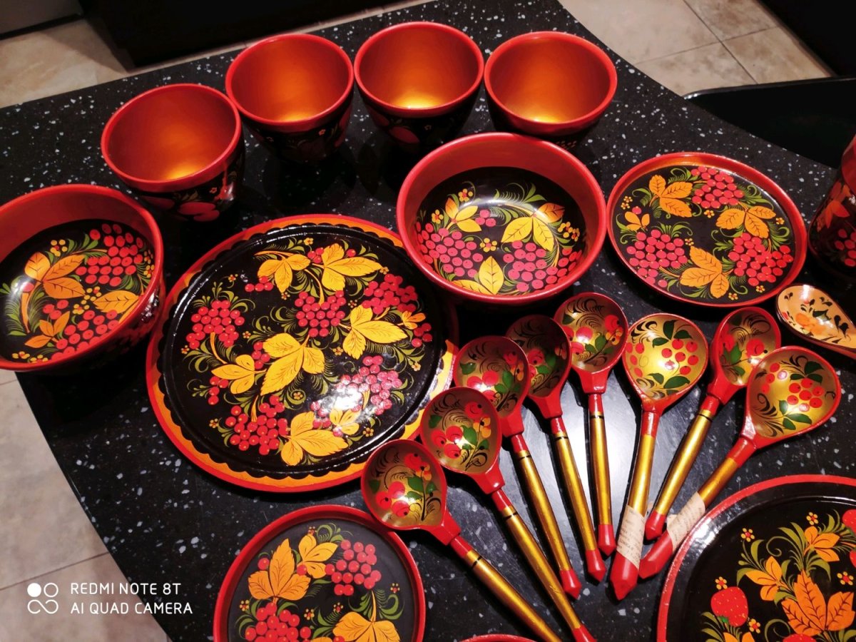 Хохломская роспись ковшик