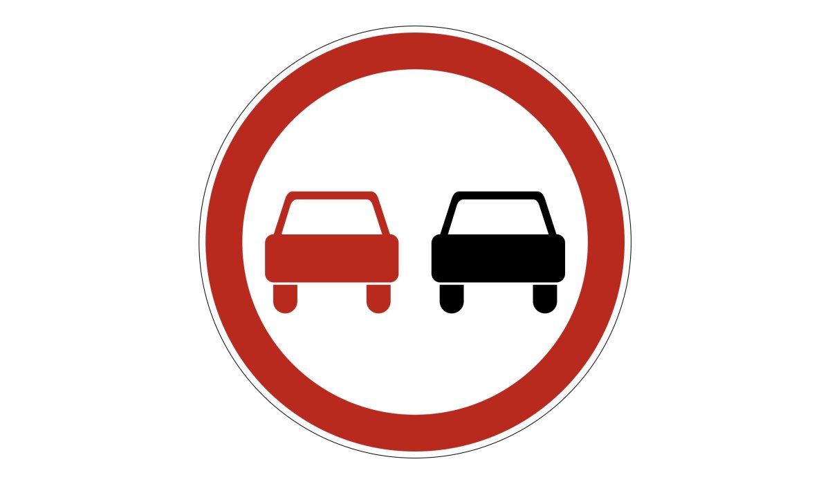 Дорожные знаки вектор черно-белый обгон запрещен