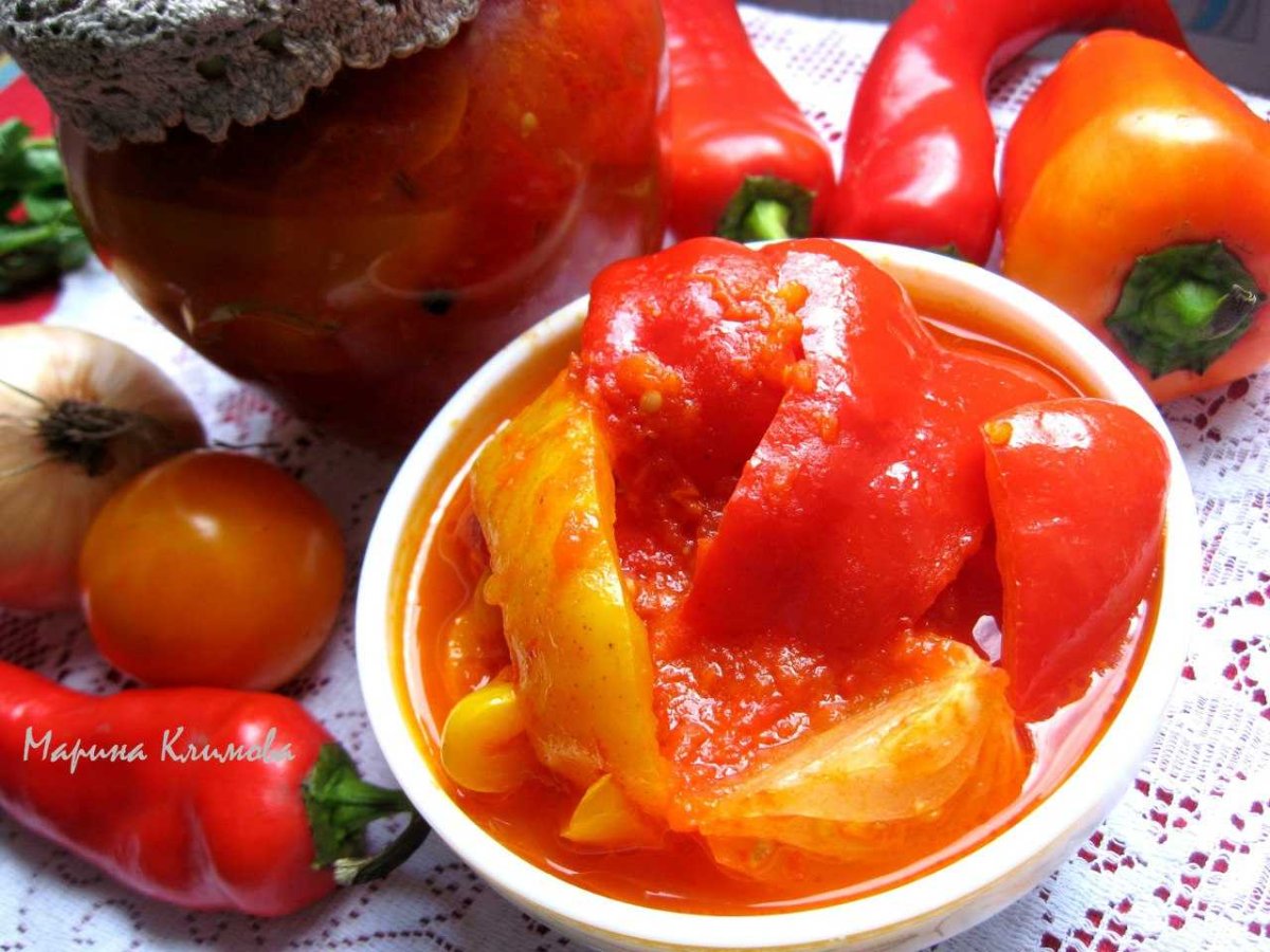 Помидоры сладкий перец лечо