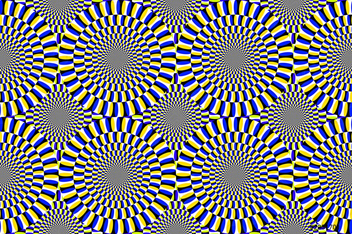 Иллюзия в виде двигающихся кругов