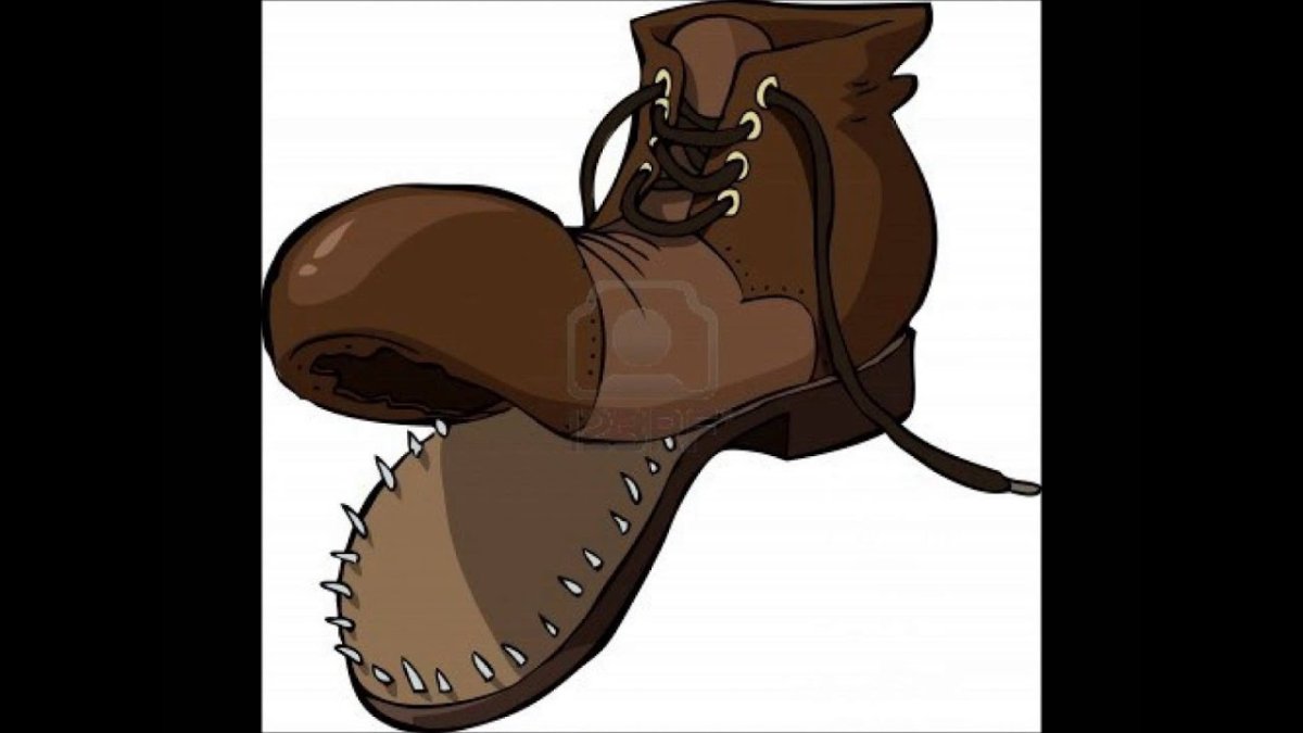 Рваный ботинок мультяшный