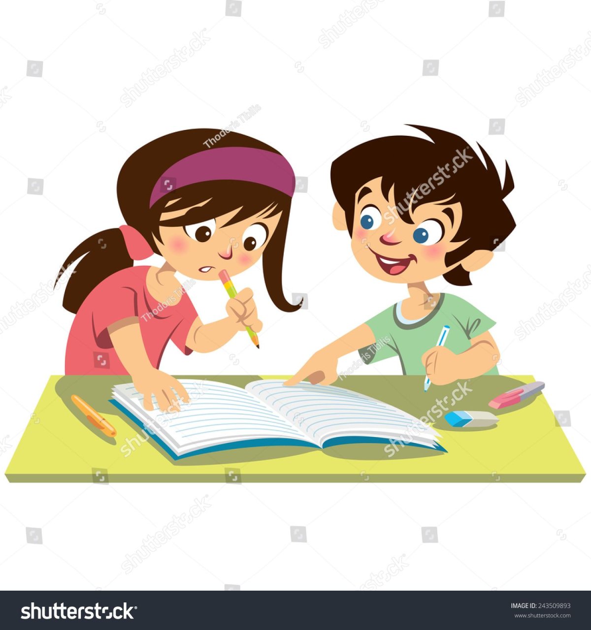 Мальчик и девочка на уроке картинки