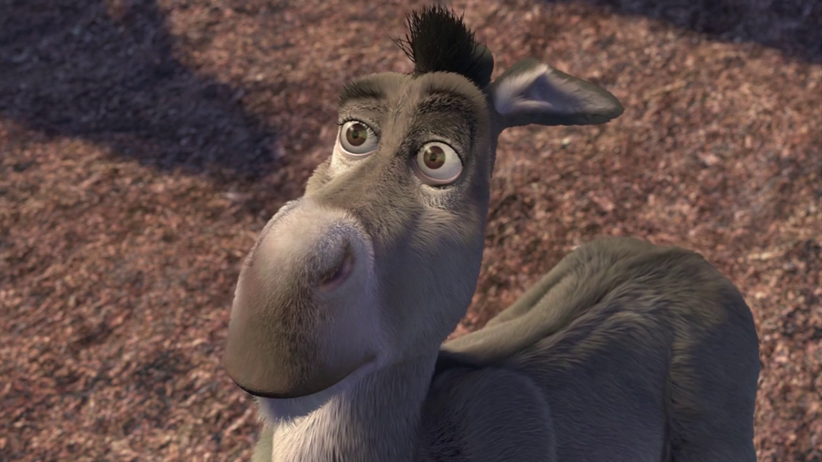 Осёл достаёт Шрека смешной момент из Шрека Шрек 2001