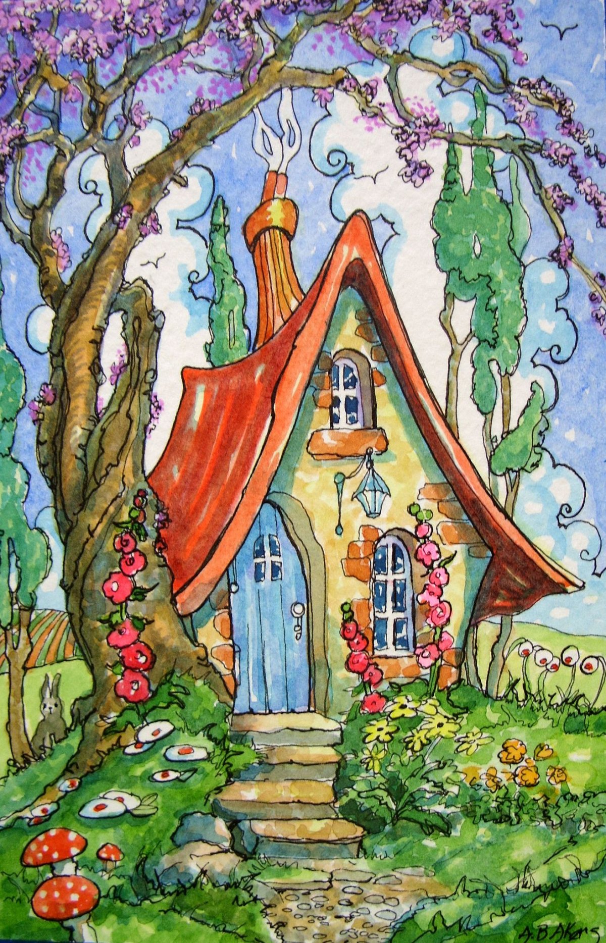 Сказочный домик иллюстрация