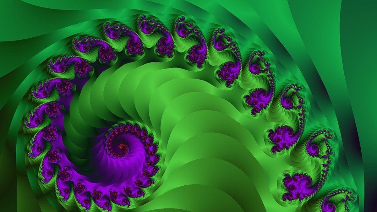 Зелено фиолетовая спираль