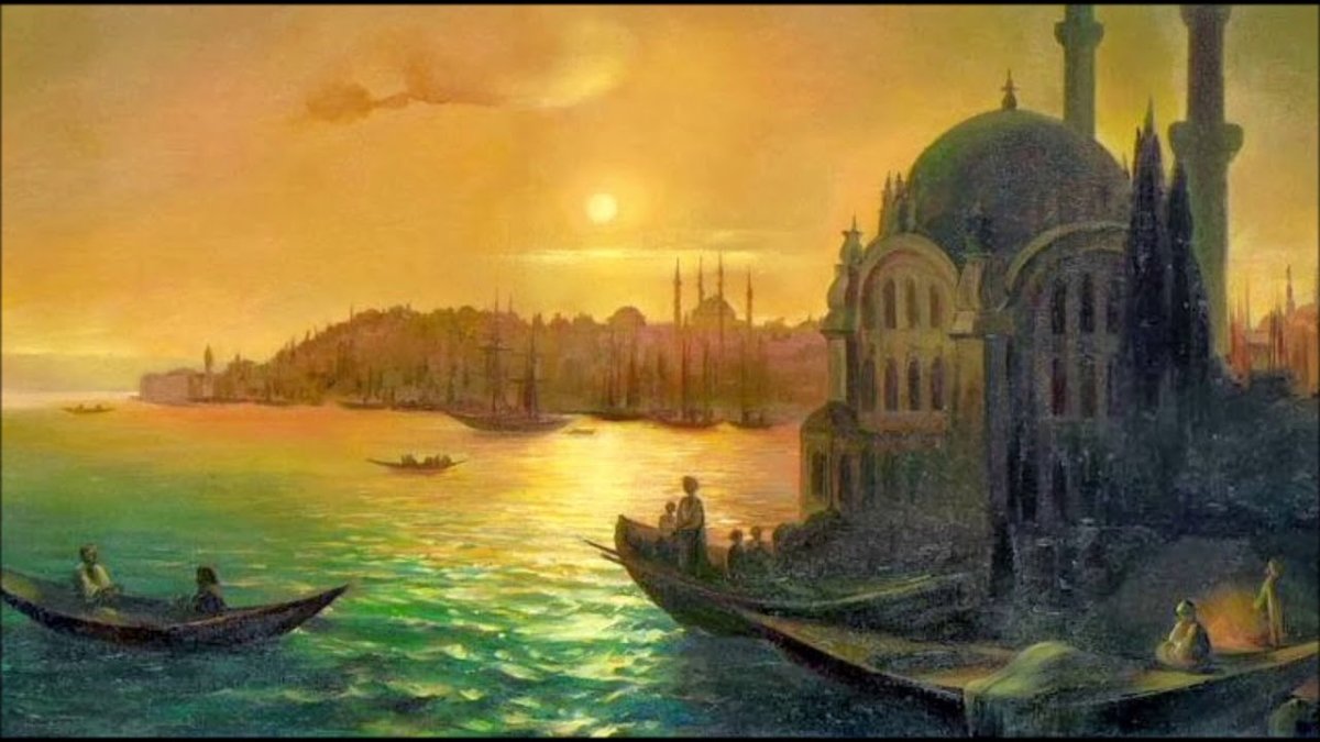 Айвазовский кофейня у мечети ортакёй в Константинополе 1846