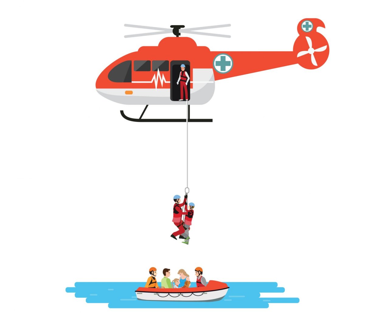 Спасательный вертолет вектор