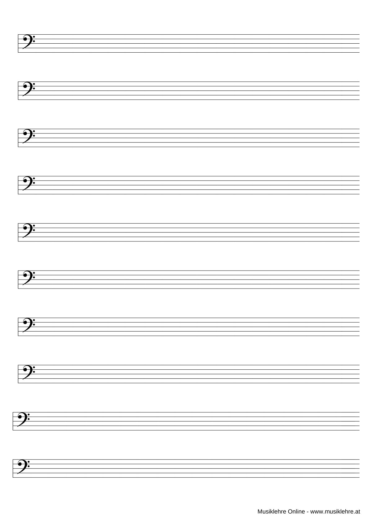 Нотная тетрадь с басовым ключом