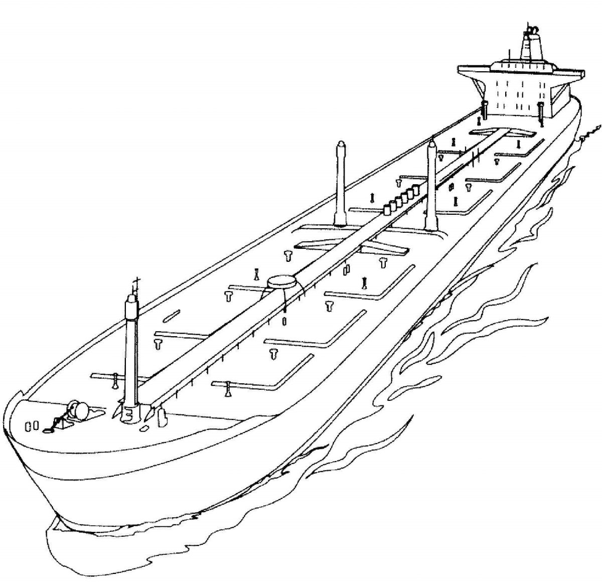 Контур судна контейнеровоза спереди