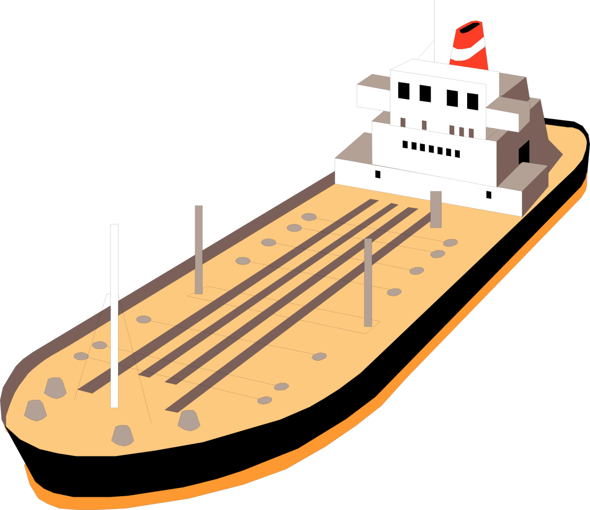 Баржа на белом фоне