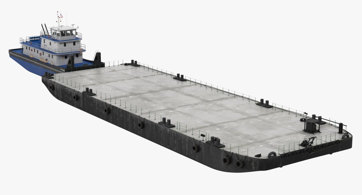 Баржа море порт иллюстратор