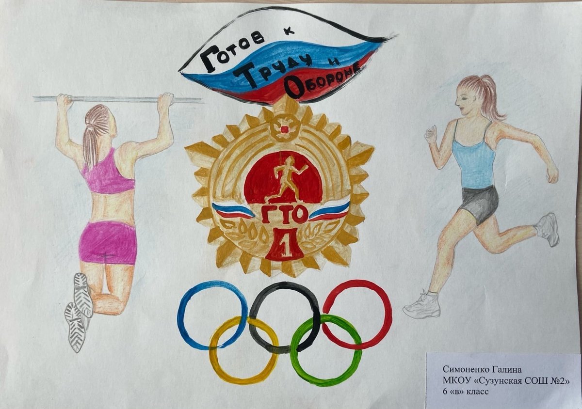 Значок ГТО рисунок