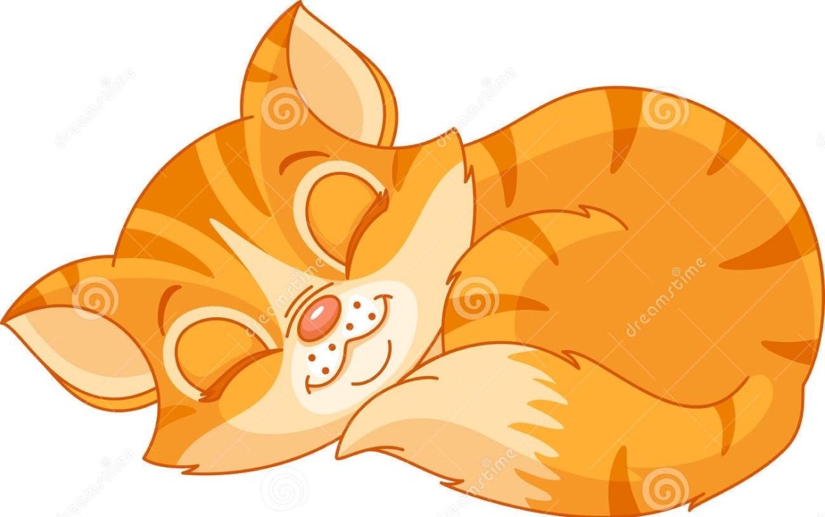 Спящий кот мультяшный