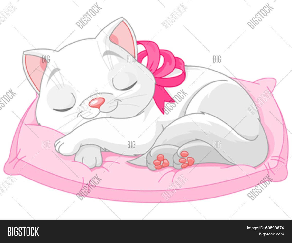 Спящий кот мультяшный