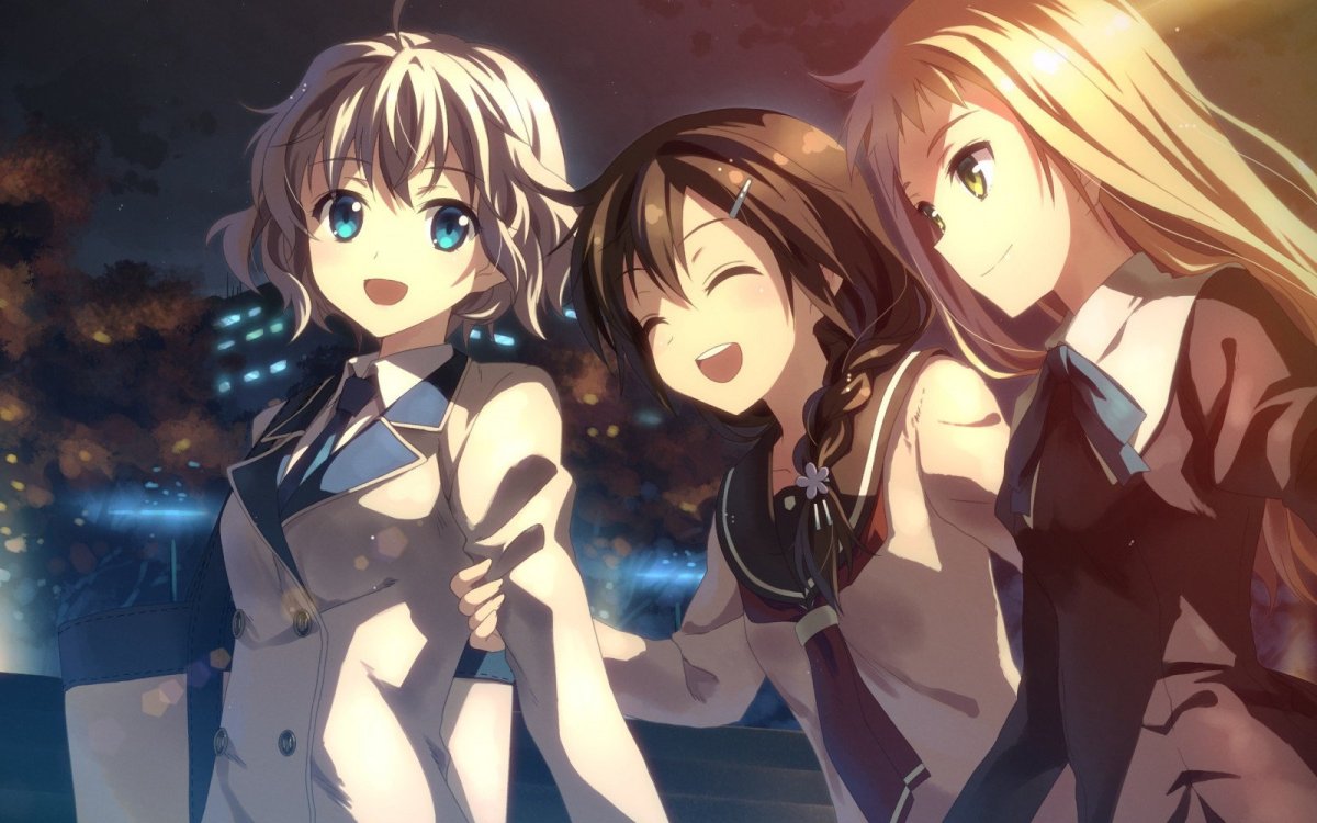 Три аниме девочки