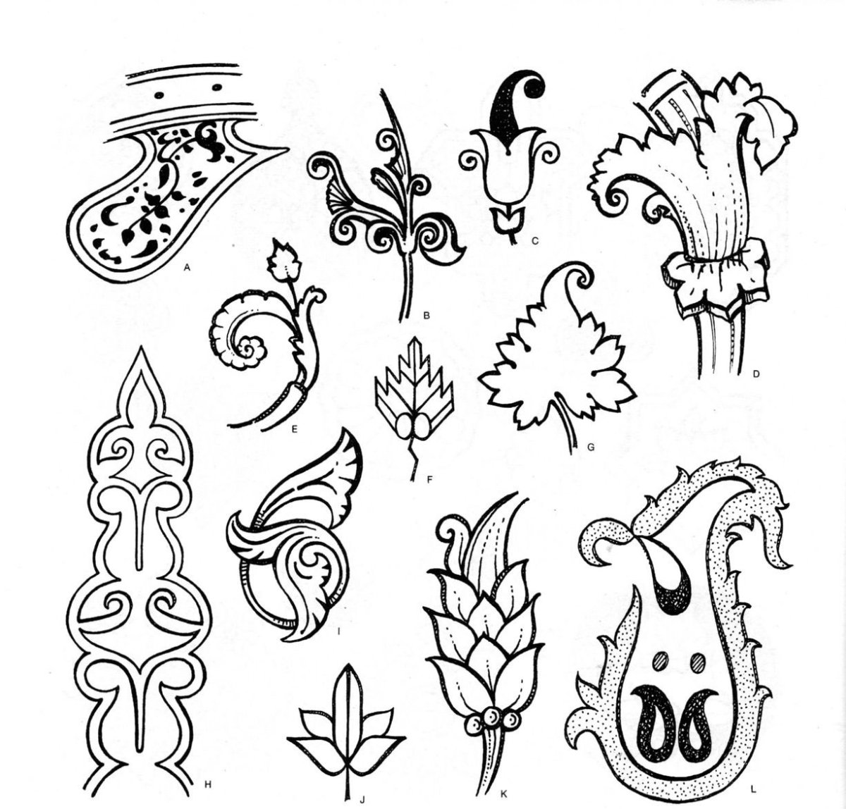 Растительный орнамент эскиз