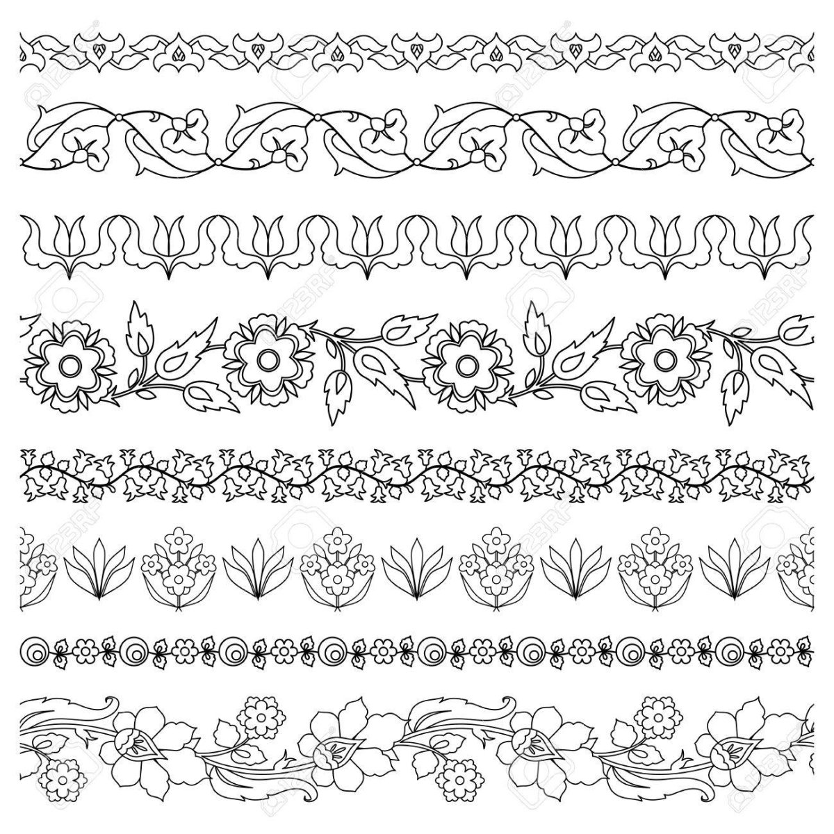 Татарский орнамент в полосе