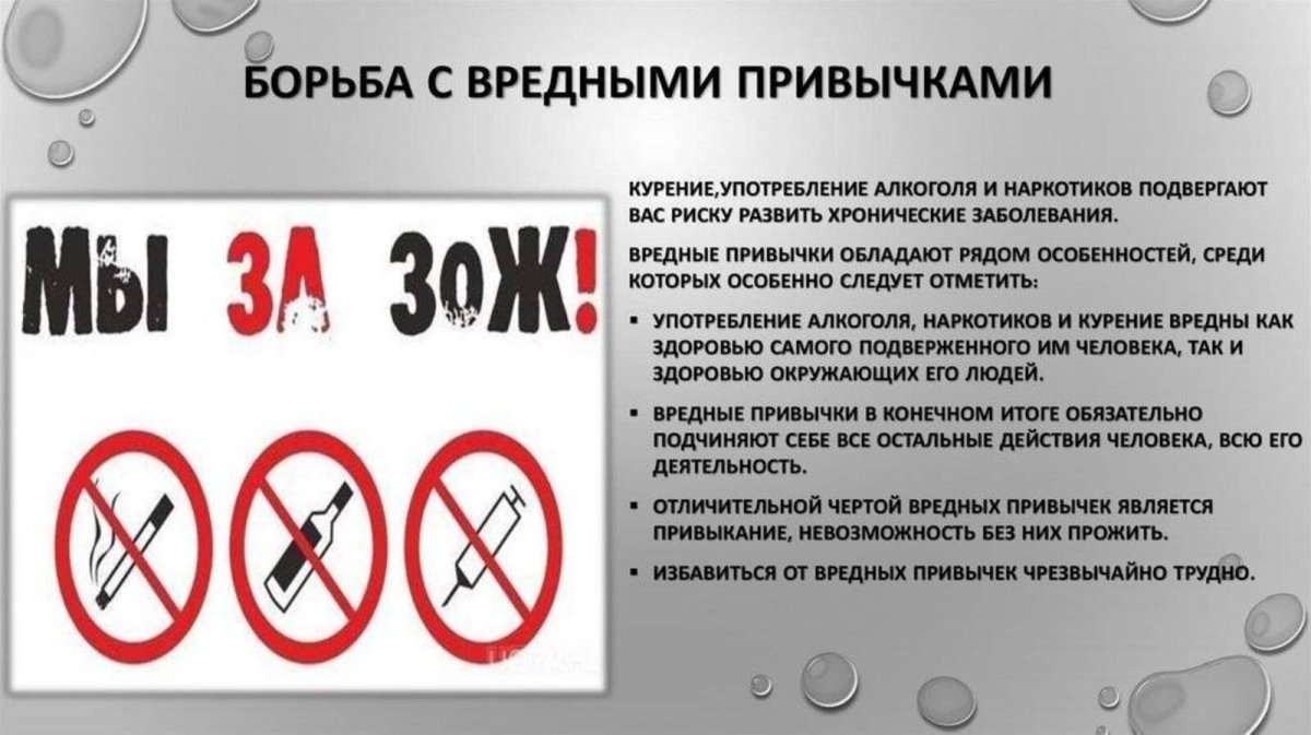 Борьба с вредными привычками памятка