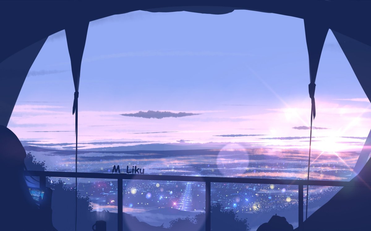 Аниме крыша ночью