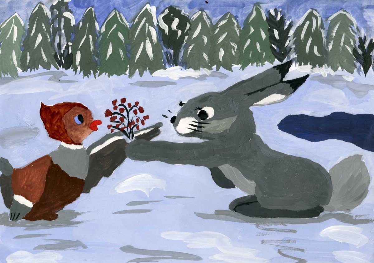 Серая шейка мультфильм