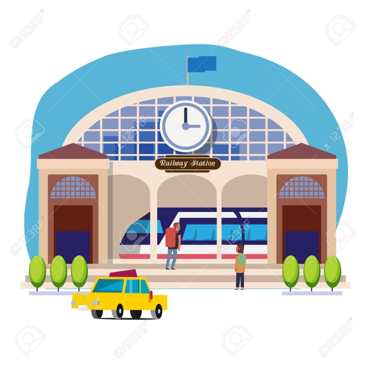 Пассажиры на вокзале рисунок