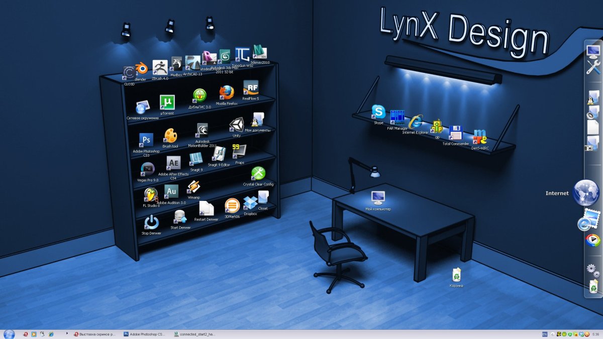 Рабочий стол с полками