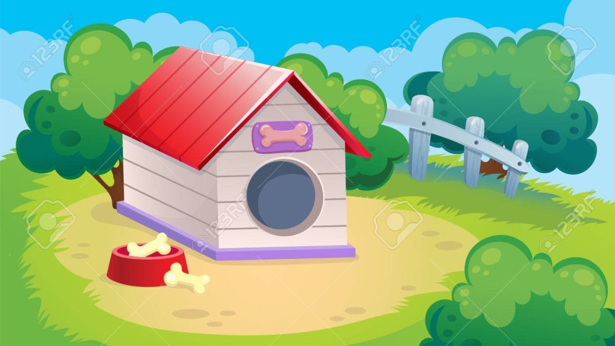 Фон двор с будкой