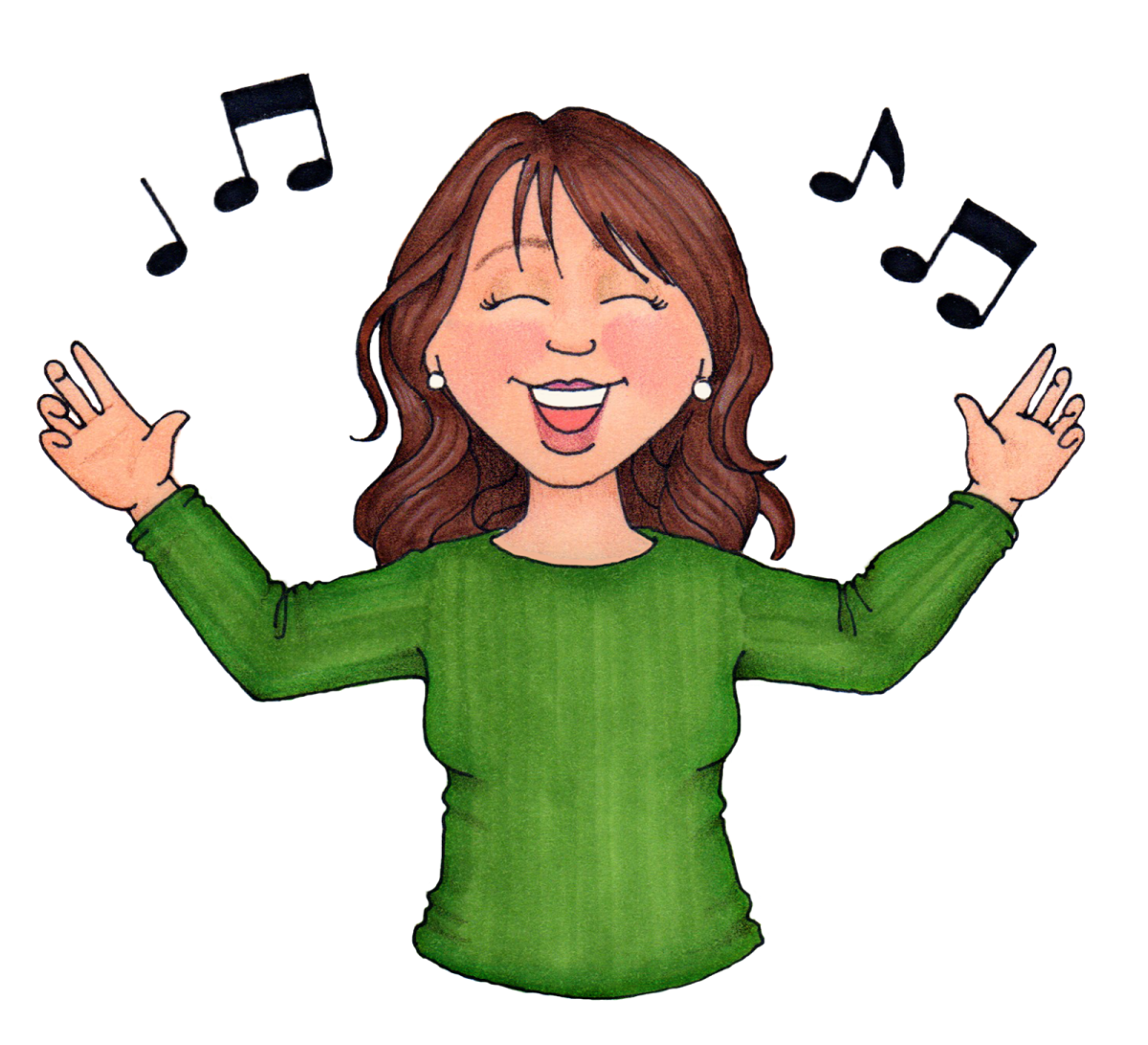 Нарисованный человек с микрофоном