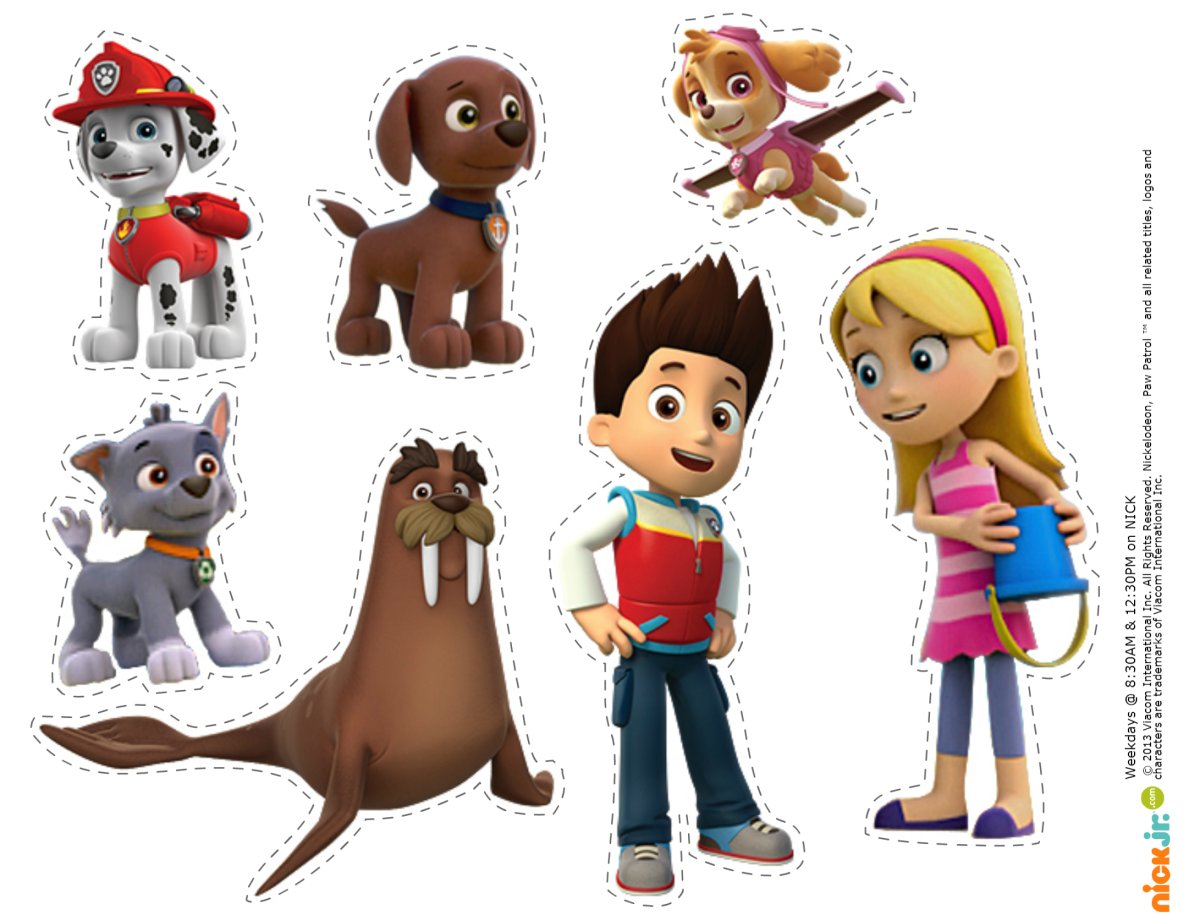 Щенячий патруль герои для печати