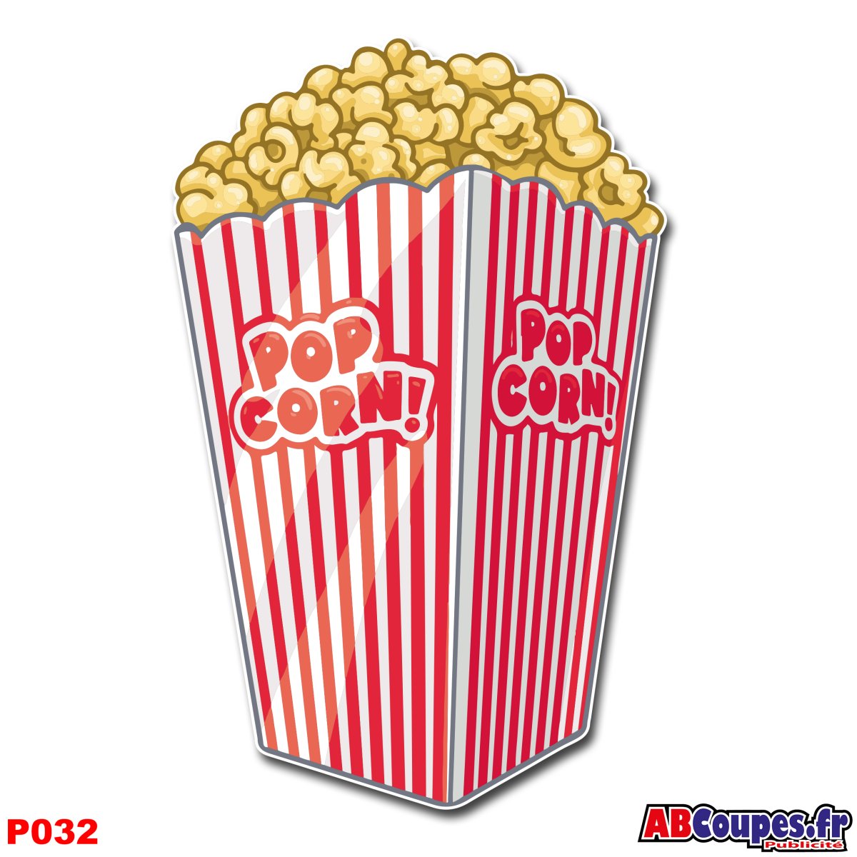 Пачка попкорна на белом фоне