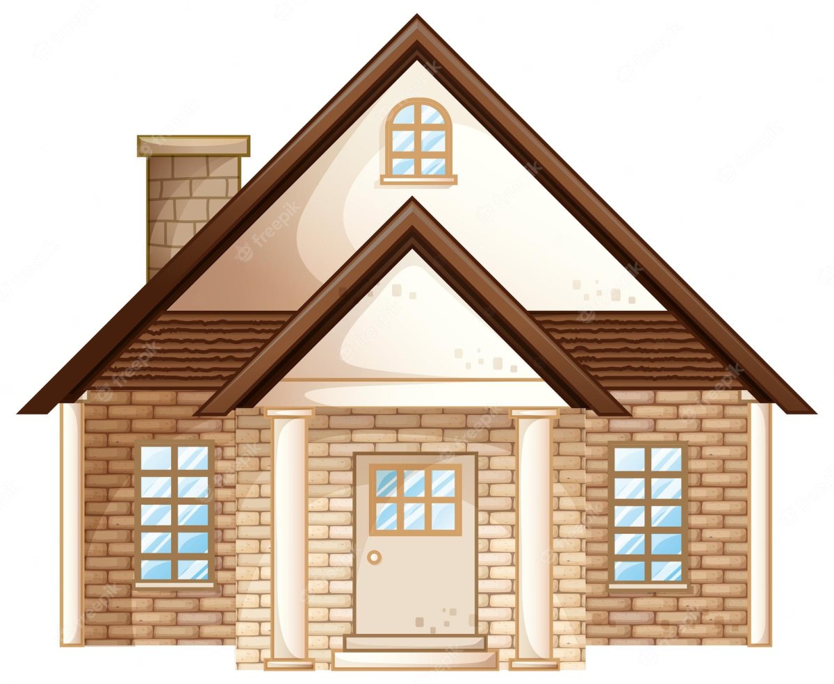 Крыша кирпичного домика вектор