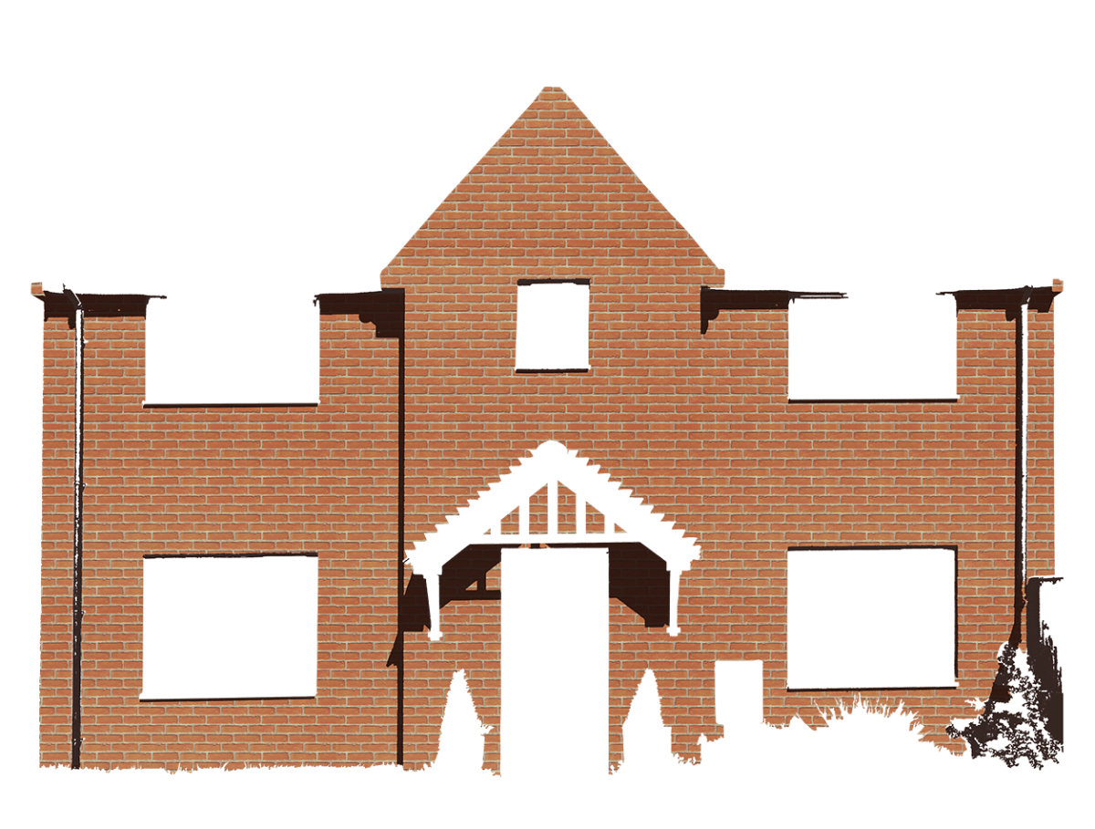 Здание из кирпича в Paint