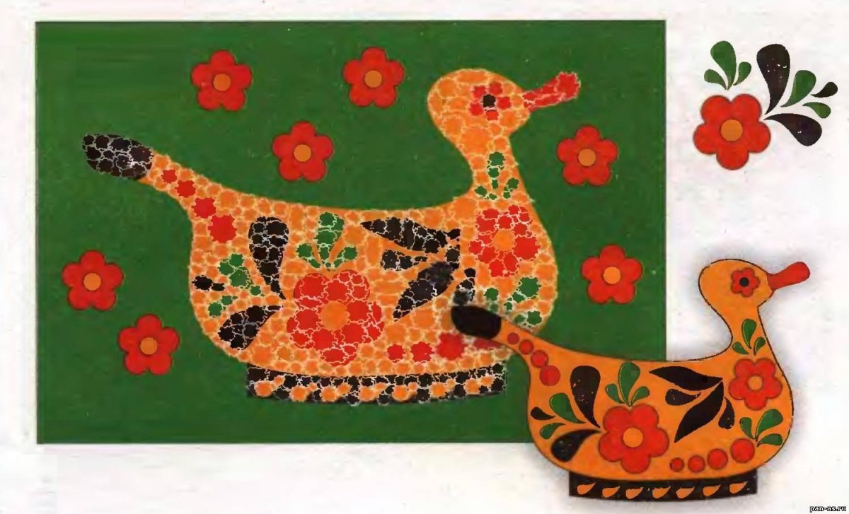 Дымковская роспись индюк