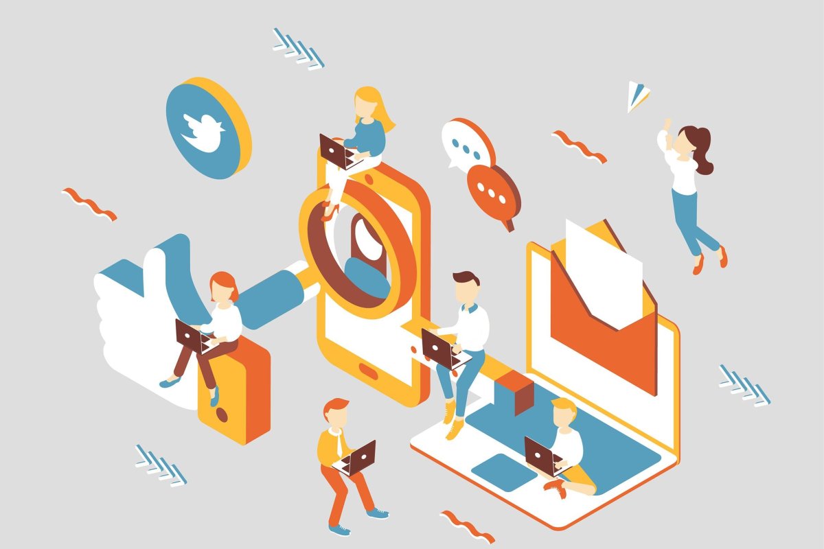 Маркетинг изометрическая иллюстрация