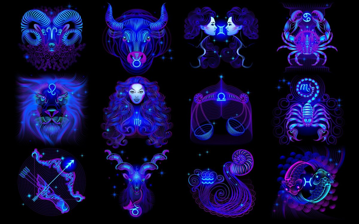 Неоновые знаки зодиака