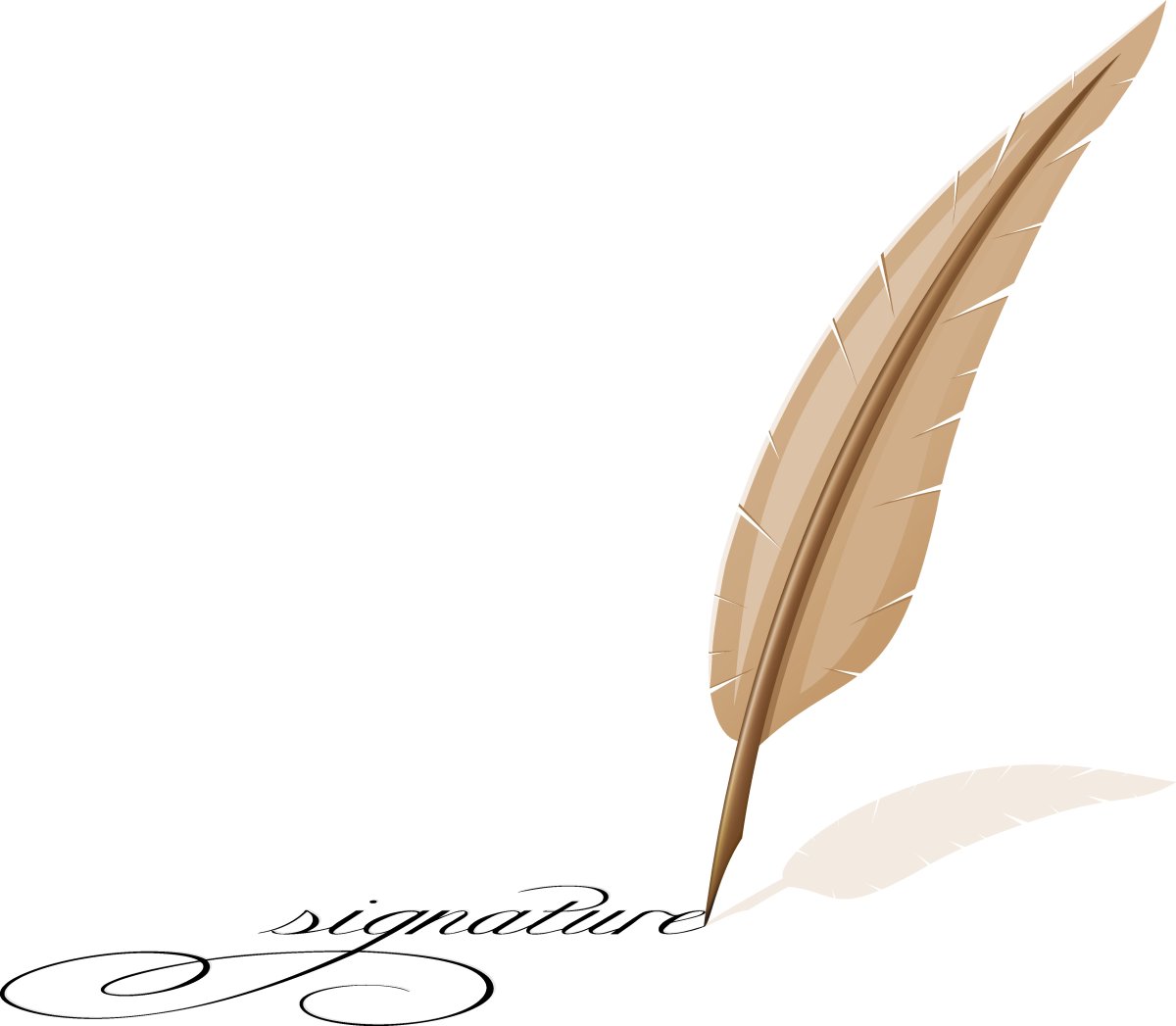 Перо для письма на белом фоне