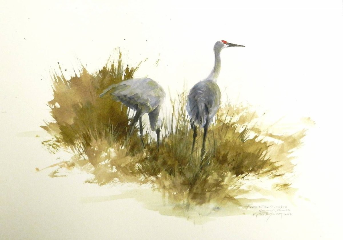 Китайская живопись Журавли и Цапли