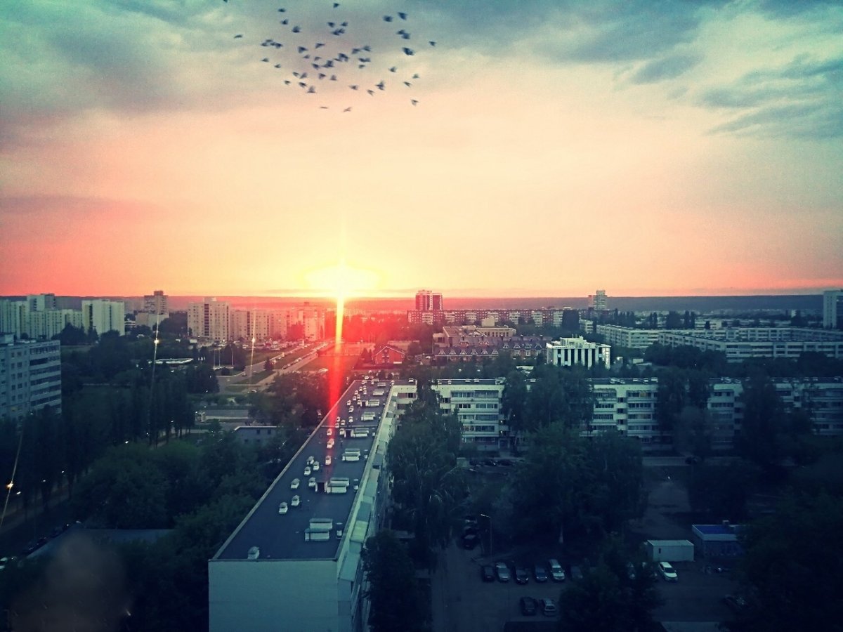 Набережные Челны закат бульвар