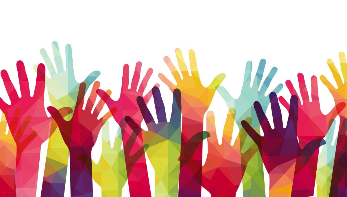 Волонтеры руки разноцветные