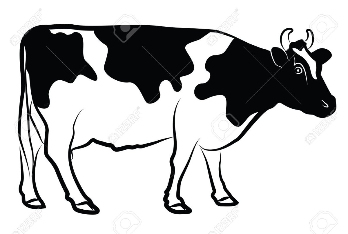 Силуэт коровы для вырезания