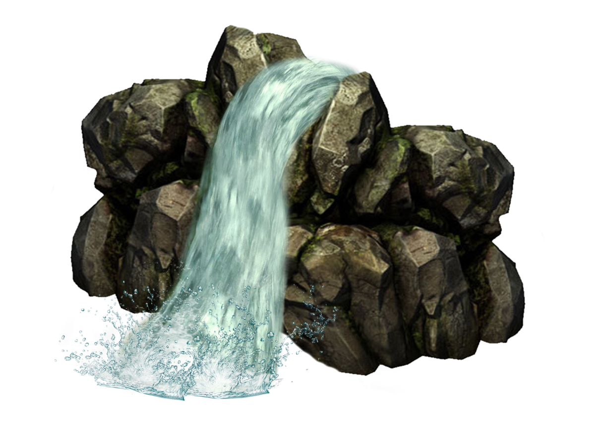 Водопад на прозрачном фоне